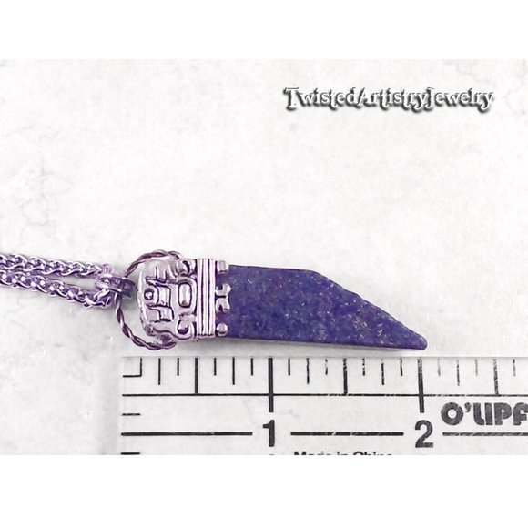 Lapis Lazuli Tribal Shard Pendant Necklace - Picture 6 of 6
